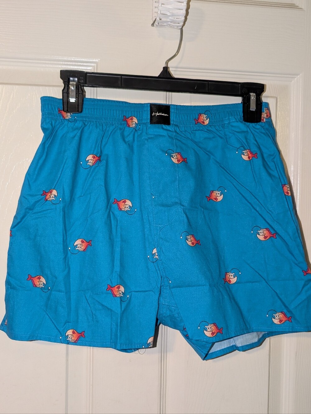 NWOT S Hollister Blue Angler Fish Print Boxer Shorts
